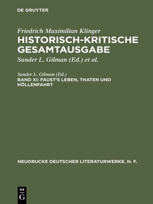 cover image of Faust's Leben, Thaten und Höllenfahrt